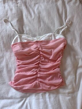 Pink Ruched Cami Top (Size M)